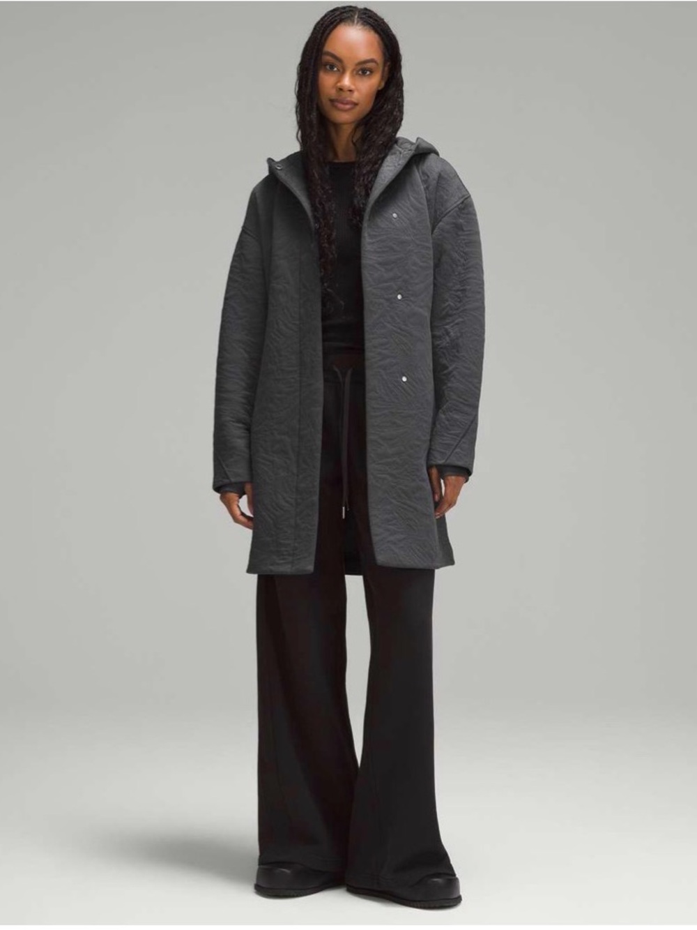 Lululemon Packable Jacquard Knit Wrap
Graphite Grey / Black